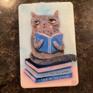 Cat Hand painted travel mirror